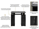 FCH 115* 55*74cm Black PB Wood 15mm Portable 1pc Door with 3pcs Drawers Computer Desk 23047766