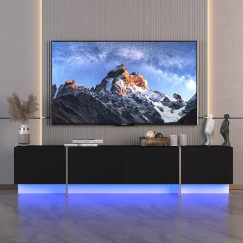 ZUN TV Console with Storage Cabinets, Remote Control, APP Control LED TV Stand, Full RGB Color W1701P194964