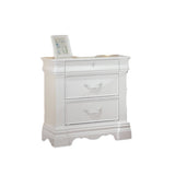 White 3-Drawer Nightstand with Hidden Top Drawer B062P209007