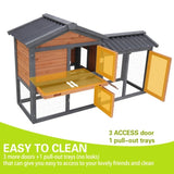58" Wooden Outdoor Indoor Roof Waterproof Bunny Hutch Rabbit Cage Guinea Pig Coop PET House for W1431P284964