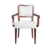 Walnut Finish Upholstered Dining Chairs Set of 2 Traditional Armchairs with Curved Lines, Solid N842P319126D