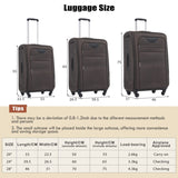 Softside Luggage Expandable 3 Piece Set Suitcase with Duffel Bag Upright Spinner Softshell N732P201004E