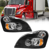 Headlight Assembly Compatible with 2008-2017 Freightliner Cascadia, LED Headlamps Assembly Black W1155P284562