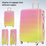 Hardshell Luggage Sets 3 Piece Gradient Color Expandable Suitcase with Spinner Wheels and TSA Lock N732P184448U