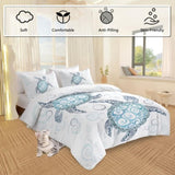 Sea Turtle Bedding Aqua Teal Blue Duvet Cover Sets Beach Turtle Bed Sets Ocean 3 Piece Turtle Themed 82360013