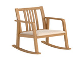 Solid Rubber Wood Rocking Chair, 400 LBS Weight Capacity Indoor Lounge Chair with Linen 96856936