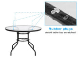 Outdoor Dining Table Round Toughened Glass Table Yard Garden Glass Table 50238784