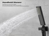 Male NPT Faucet with Hand Shower, Matte Black Waterfall Bathtub Shower Faucet Set, Wall Mount 18816266