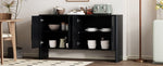 ZUN TREXM 4-Door Large Storage Retro Sideboard with Adjustable Shelves and Long Handles for Kitchen, N715P190423B