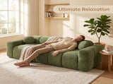 98.4" Extra Large Compression, Corduroy Cloud Puff Couch for Living Room, 3-Seater Upholstered W5515P477307