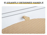 Rattan-front shoe cabinet with 1 drawer and 2 flip-down compartments, particleboard, 54*24*110cm, 40784396