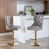 Furniture,Thick lden Swivel Velvet Barstools Adjusatble Seat Height from 25-33 Inch, Modern 86040827
