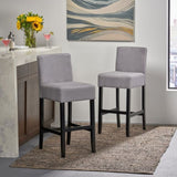 30-inch Fabric Barstool with Solid Wood Frame 74503.00FLGRY