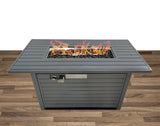 ZUN Living Source International 25'' H x 42'' W Steel Outdoor Fire Pit Table with Lid B120142392