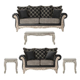 San Marino 2-Tone Fabric Wooden Frame Sofa and Loveseat with 3 Tables Set T2574P198801