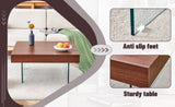 Walnut Colored Square MDF Coffee Table - 31.5"x31.5" with Tempered Glass Legs.Density Board W1151P233512