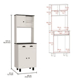 Salem Kitchen Pantry with 2 Cabinets, 2 Open Shelves, and Drawer B070P173183