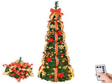6 FT Fully Decorated Pre-lit Christmas Tree, Pop Up Artificial Xmas Tree with 150 Warm Lights 78089055