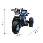 ZUN 12V Three-wheel Ride On Motorcycle, Kids Electric Motorbike with Horns, LED Lights, Gift for Kids W2181P195996