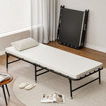 ZUN Rollaway Bed, 75" Folding Bed Sturdy Metal Frame Folding Guest Bed with Memory Foam Mattress 01265266