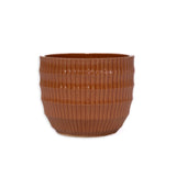 Handmade Solid Glaze Ceramic Planter Set of 4, 7/9/12/14 Inch Diameter, Terra Cotta with Horizontal W3273P321567