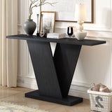 Mirod Console Table with Natural Wood Veneer,V-Base Design for Classic Versatility ,Perfect for N760P237962B