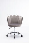 ZUN COOLMORE Velvet Home Office Chair with silver Base, Modern Cute Shell Back Upholstered Desk Chair W39523200