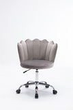 ZUN COOLMORE Velvet Home Office Chair with silver Base, Modern Cute Shell Back Upholstered Desk Chair W39523200