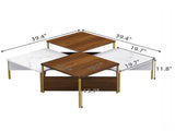 Modern Nesting Coffee Tables Set of 4 -Mid Century Modern Square Living Room Table, Free Adjustable N770P309785W