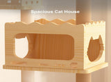 66.9" Modern Cat Tower, Wood Cat Tree Tower for Indoor Cats, Cat Treewith Sisal-Covered Scratching 14348297