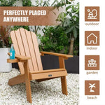 ZUN TALE Adirondack Chair Backyard Outdoor Furniture Painted Seating with Cup Holder 42835419