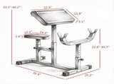 Red 265 LBS Preacher Curl Bench Adjustable Seated Arm Isolated Barbell Dumbbell Bicep Station for 81976510