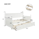 Wood Daybed with Three Drawers ,Twin Size Daybed,No Box Spring Needed ,White WF295565AAK