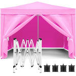 ZUN 10'x10' Folding Canopy with 4 Removable Sidewalls Outdoor Event Shelter UPF 50+ Gazebo Portable W2185P194743