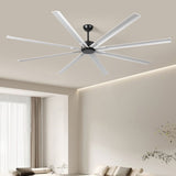 96" Ceiling Fan with Light and Remote Control, 6-Speed Noiseless Reversible DC Motor, 8 Durable W2878P254297