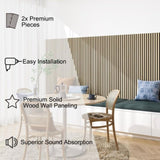 Acoustic Wood Wall Panels, 2 Pack 94.5" x 12.6" Soundproof Wall Panels,Wood Slat Wall Panels for T3210P310261