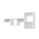 ZUN White Wall-Mounted Shelf Unit with 5 Shelf B062P252161