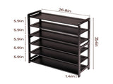 26.8*9.84*35.4in 6-Tier Flat Bamboo Shoe Rack, Coffee Color 30964611