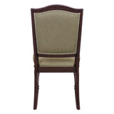 ZUN Dark Cherry Finish Dining Chairs Set of 2 Upholstered Seat and Back Nailhead Trim Wooden Furniture B011P186811