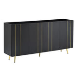 ON-TREND Luxurious Shoe Cabinet with 5 Metal Legs, Modern TV Stand with 4 Adjustable Shelves for TVs N721P191139B
