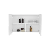 Bouti 19.7" H x 31.5" W Double Door Mirror Medicine Cabinet, Three interior Shelves for Bathroom, B070P242490