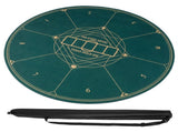 40" Round Foldable Poker Table Top Mat Non-Slip Rubber Base, Portable Casino-Grade Poker Mat 38344470