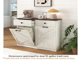 Farmhouse Double Tilt Out Trash Cabinet for 20 Gallon Trash Cans, Free Standing Recycling Cabinet 08872441