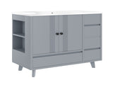 36" Bathroom Vanity with Sink, Free Standing Single Vanity Set with 4 Drawers and Side Storage Rack, W1580P382509