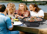 Black 1200W Electric BBQ Grill with Double-Zone Cooking, 2-in-1 Freestanding & Countertop Grill for 14283039