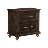 Solid Transitional Style Bedroom 1pc Nightstand of 2 Drawers Traditional Framing Driftwood Charcoal B011P208529