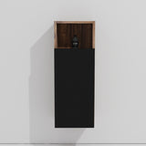 CC1014S110.309 Black & Walnut Bathroom Floating Side Cabinet, Wall-mounted Storage Cabinet for Small W1865P266256
