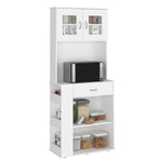 ZUN Capienza Pantry Cabinet, Two Shelves, Double Door, One Drawer, Three Side Shelves -White B20091899