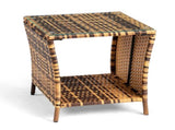 Glass Surface Yellow Gradient Iron Frame Rattan Side Table 24839289