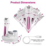 5 In 1 Electric Body Epilator Rechargeable Women's Grooming Kit Epilator Shaver Facial Brush Callus 48775314